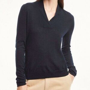 J. Crew Shawl Collar V Neck Sweater Women’s Medium Black